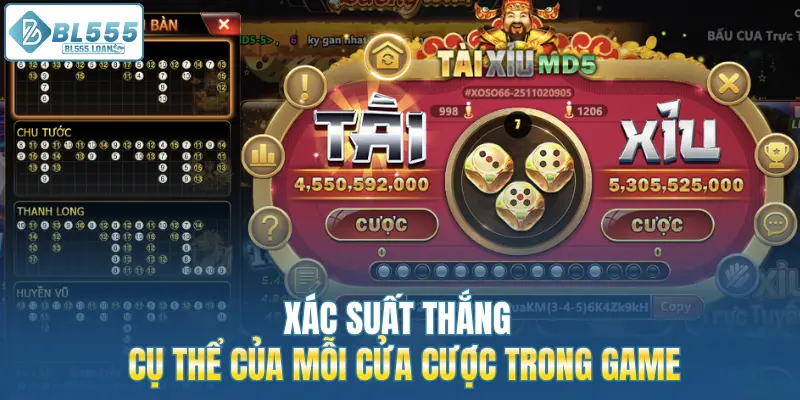 xác suất thắng cụ thể mới 